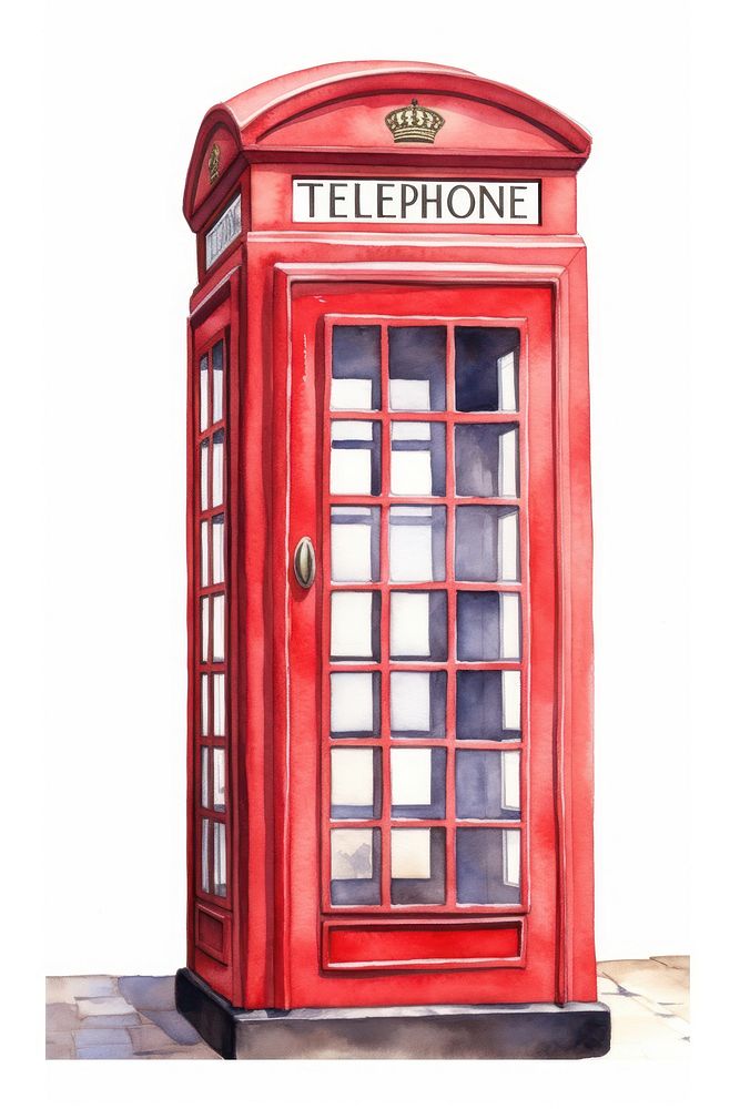 Telephone white background telephone booth architecture.