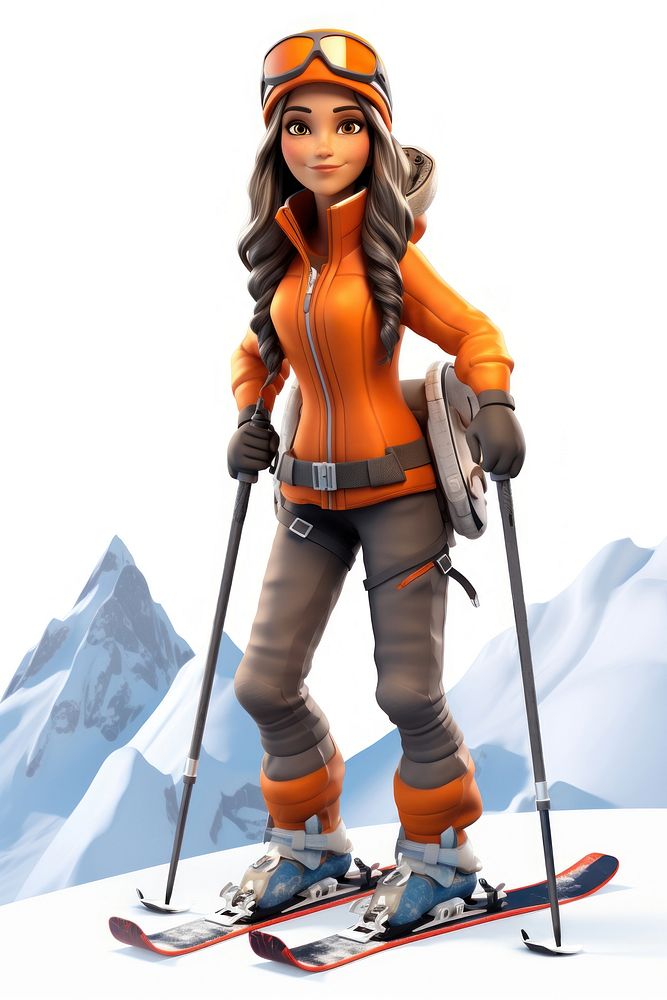 Skiing recreation adventure mountain. AI generated Image by rawpixel.