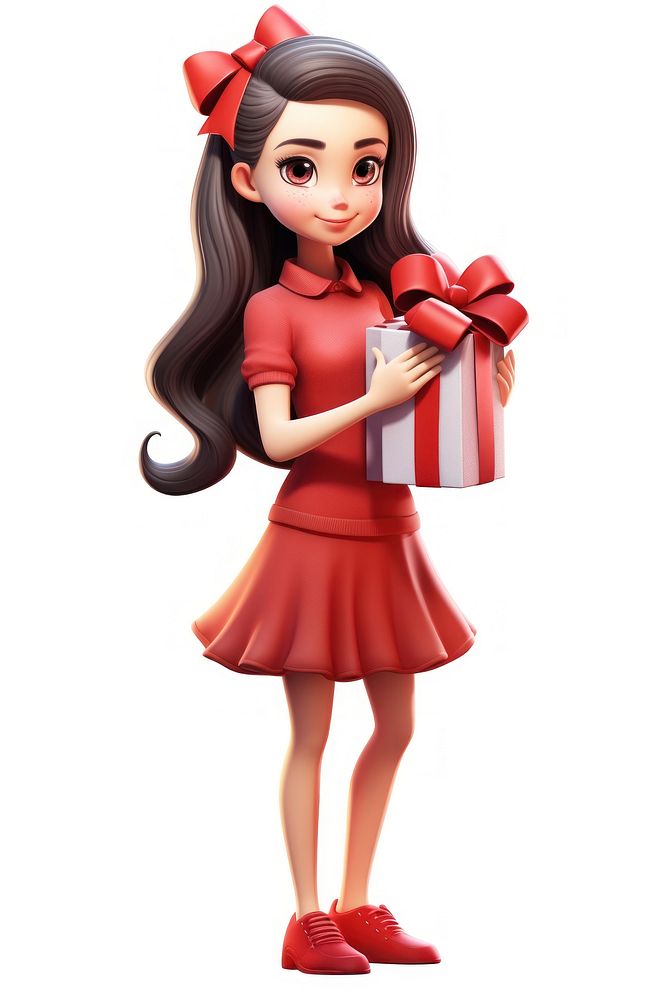Holding cartoon gift doll. AI generated Image by rawpixel.