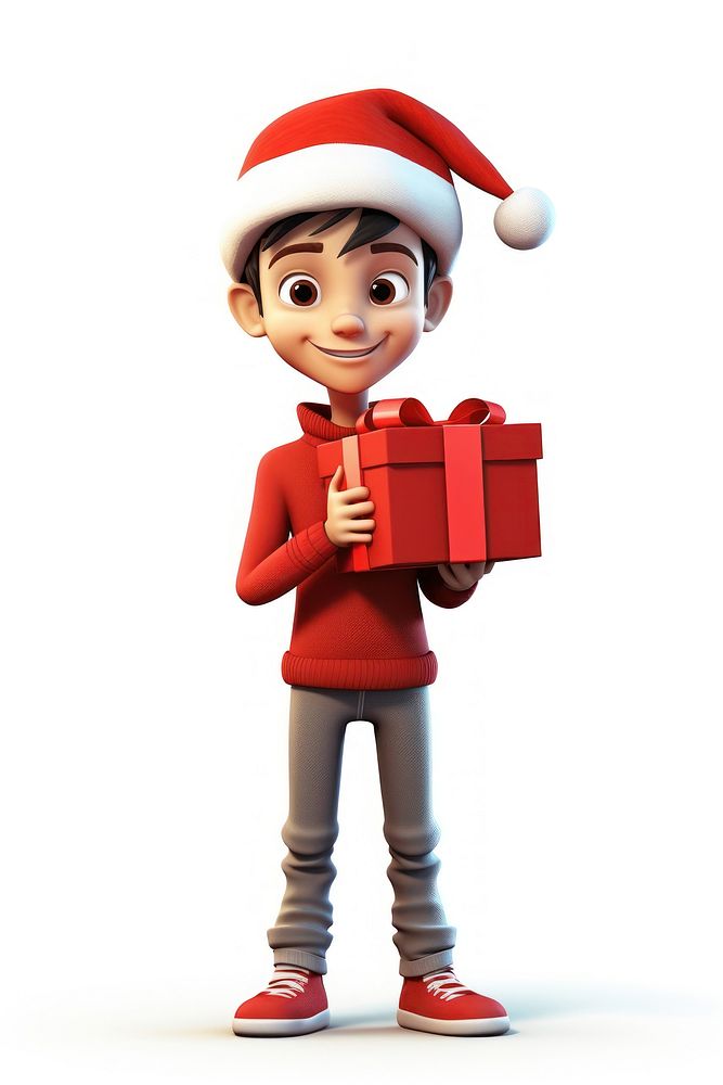 Christmas holding cartoon gift. AI generated Image by rawpixel.