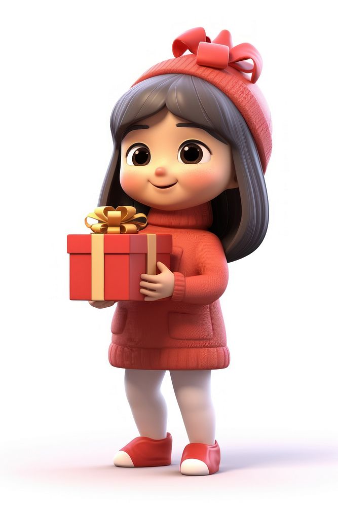 Christmas holding cartoon gift. AI generated Image by rawpixel.