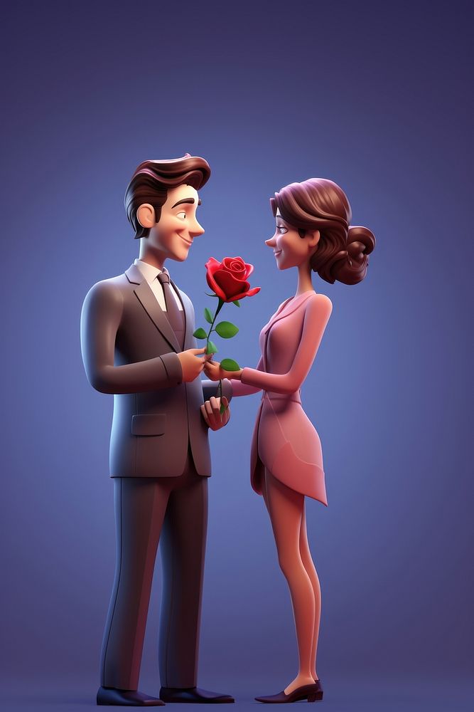 Rose cartoon flower adult. AI generated Image by rawpixel.