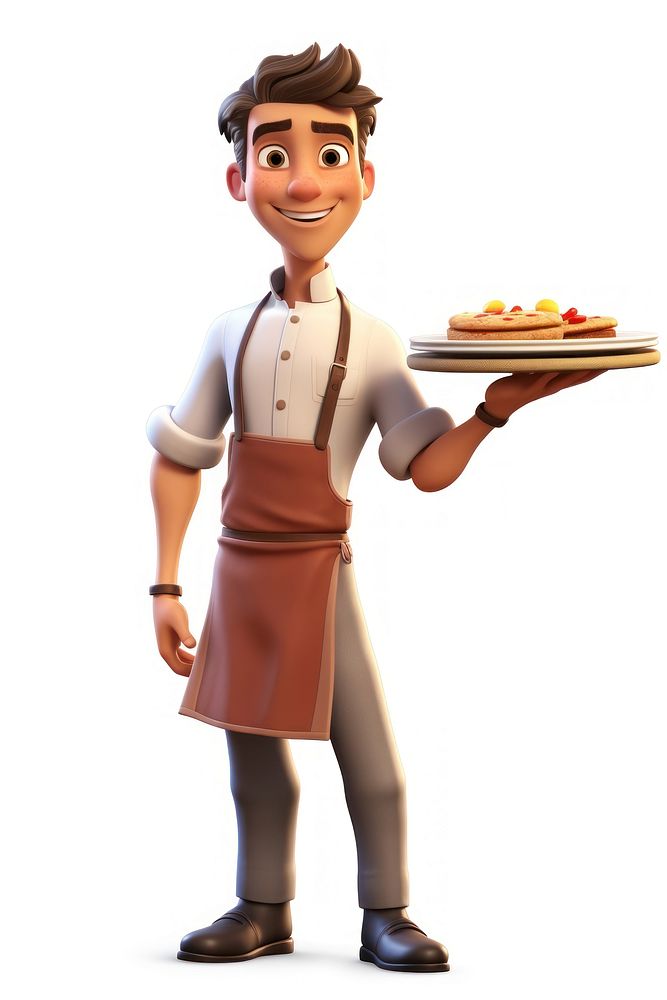 Smiling cartoon chef food. AI generated Image by rawpixel.