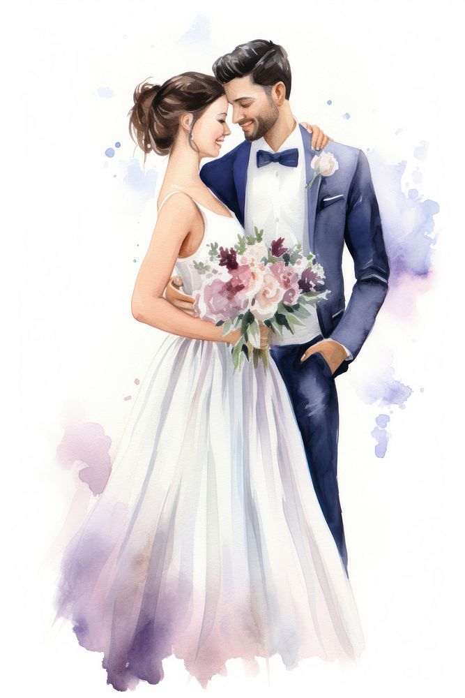 Wedding portrait fashion flower. AI generated Image by rawpixel.