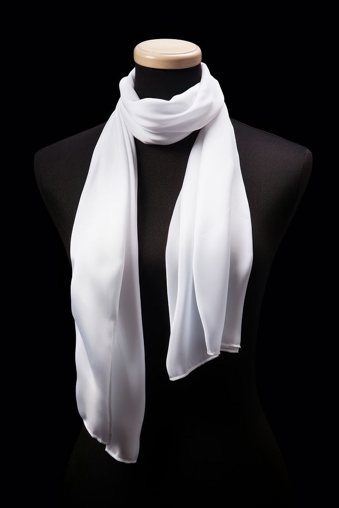 Scarf white black black background. AI generated Image by rawpixel.