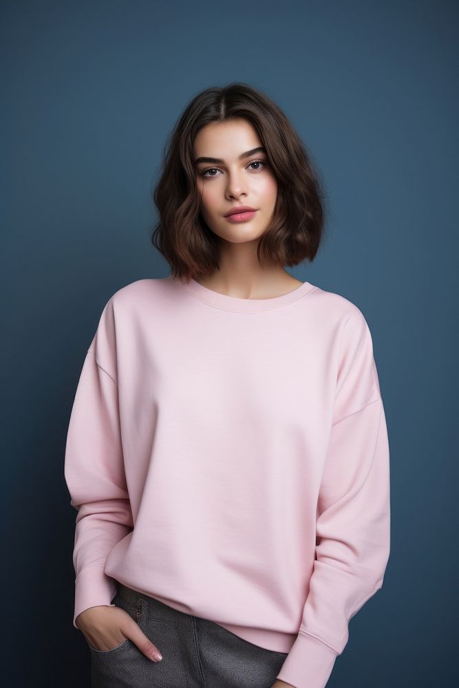 Sweatshirt portrait clothing sweater. 