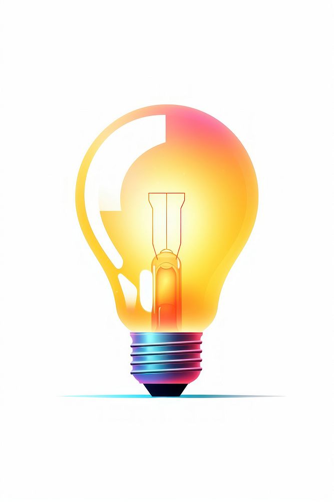 Light lightbulb lamp white background. AI generated Image by rawpixel.