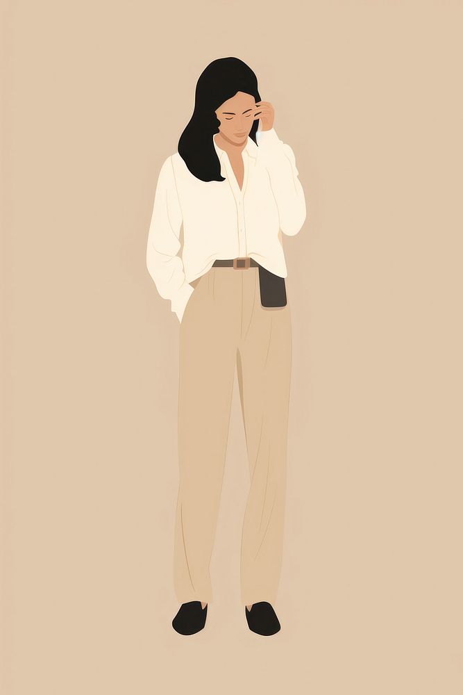 Trousers adult khaki woman. AI generated Image by rawpixel.