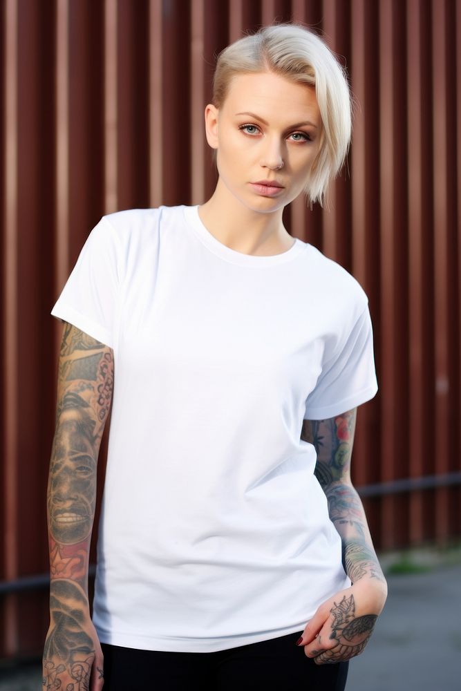 T-shirt tattoo sleeve white. 