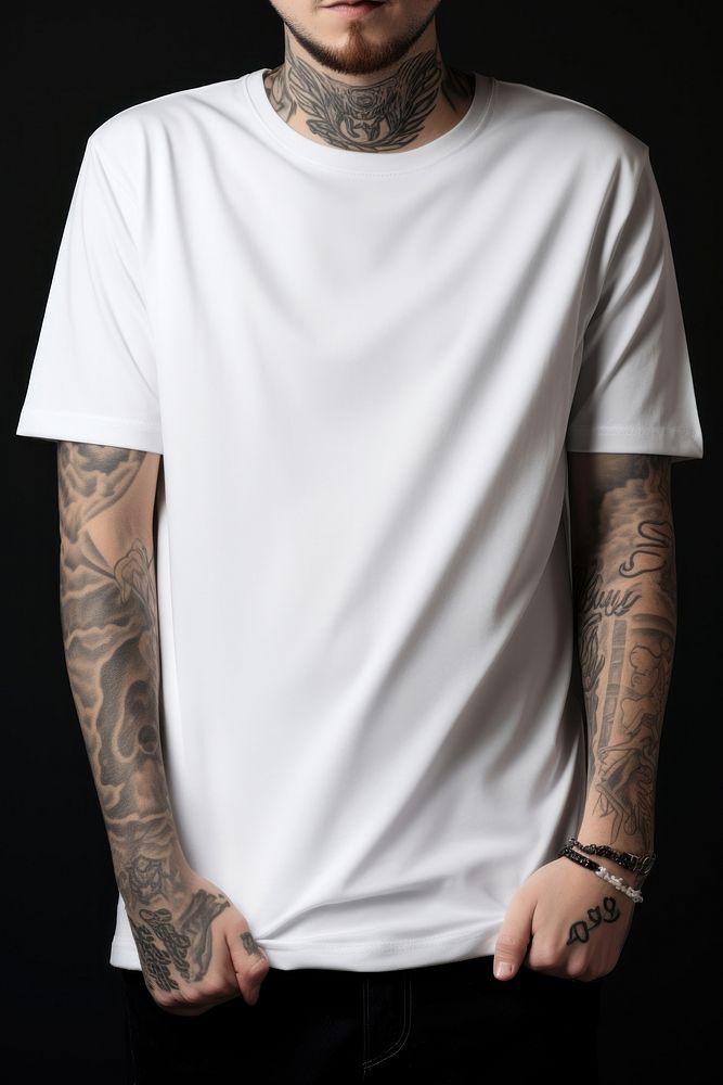 T-shirt tattoo sleeve white. AI | Free Photo - rawpixel