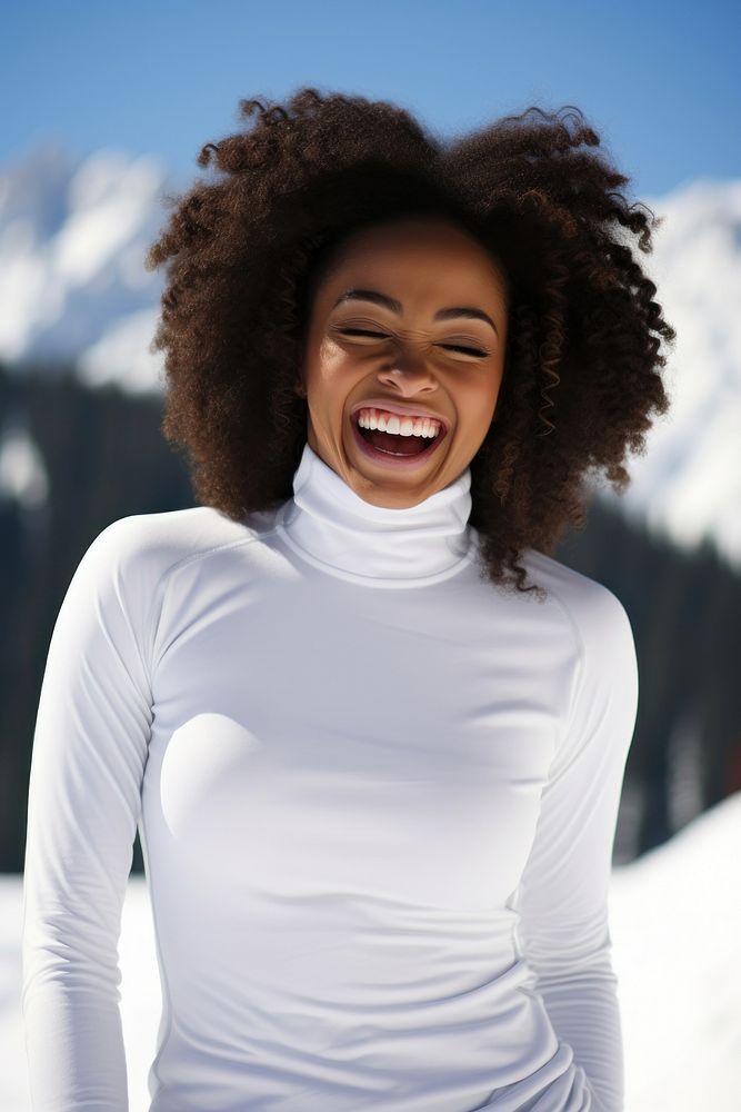 Laughing winter smile adult. AI generated Image by rawpixel.
