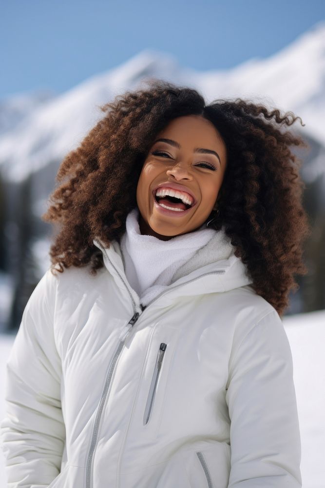 Laughing smile winter adult. AI generated Image by rawpixel.