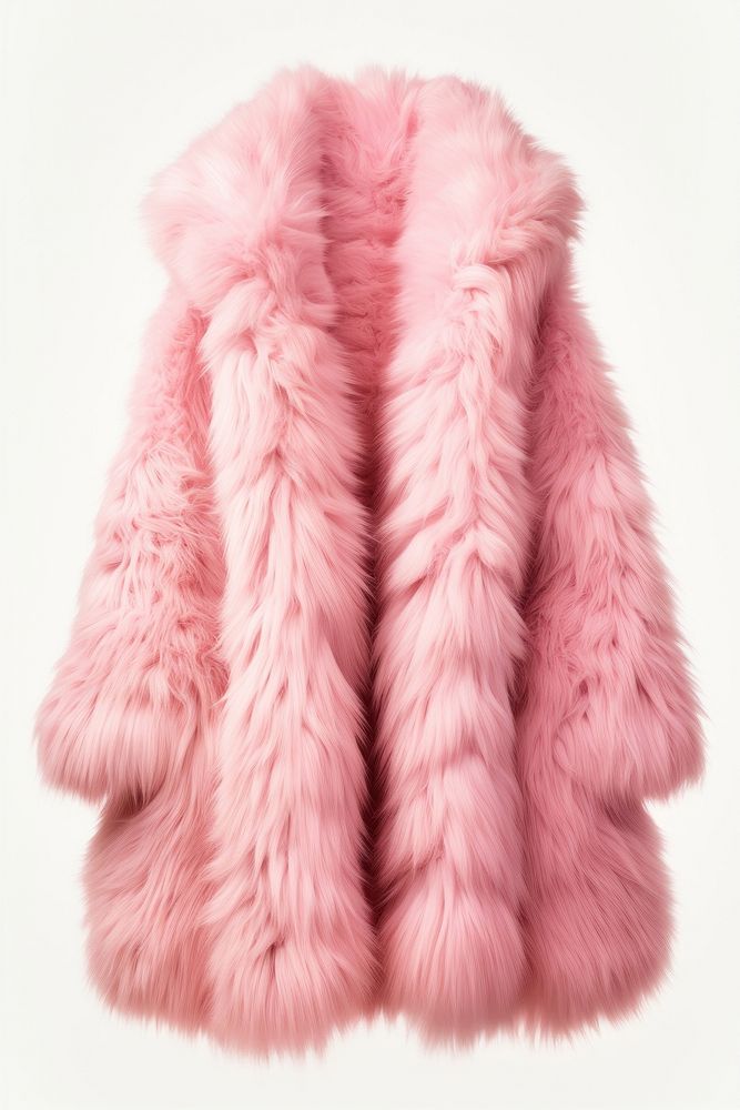 Coat fur pink white background. AI generated Image by rawpixel.