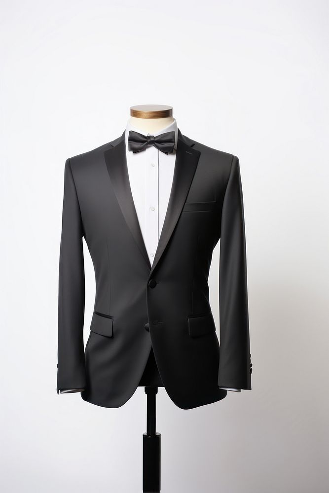 Mannequin tuxedo suit white background. AI generated Image by rawpixel.