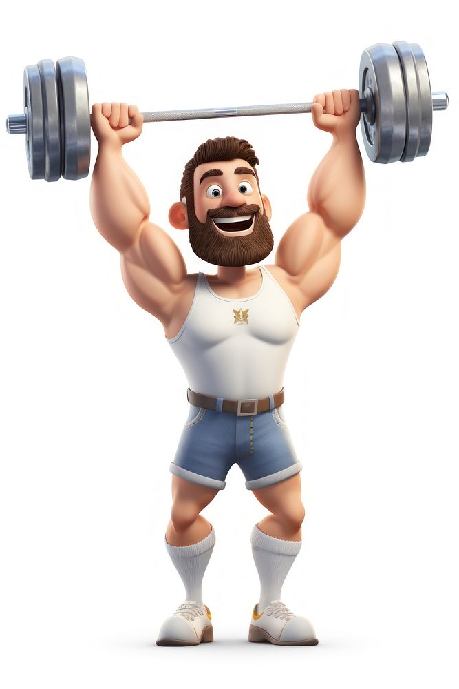 Barbell cartoon sports gym. AI generated Image by rawpixel.