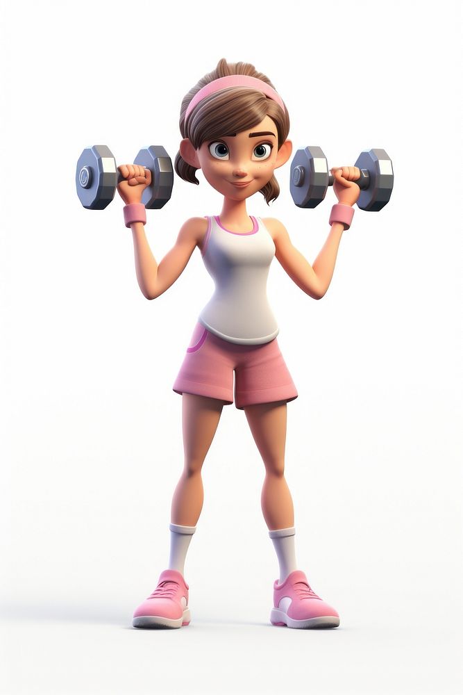 Dumbbell cartoon sports gym. 