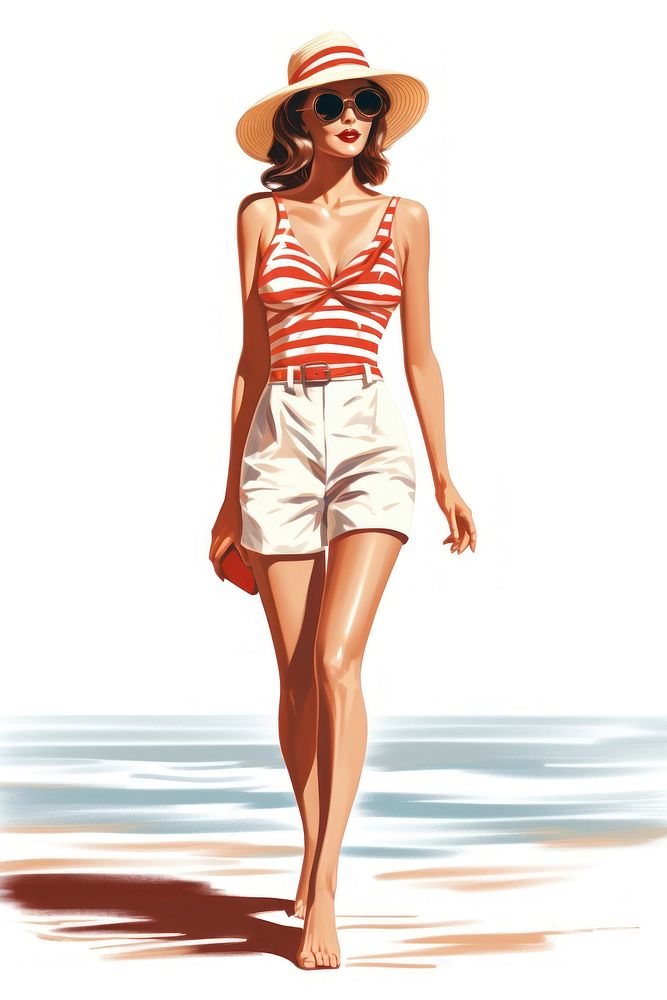 Fashion drawing shorts summer. AI generated Image by rawpixel.