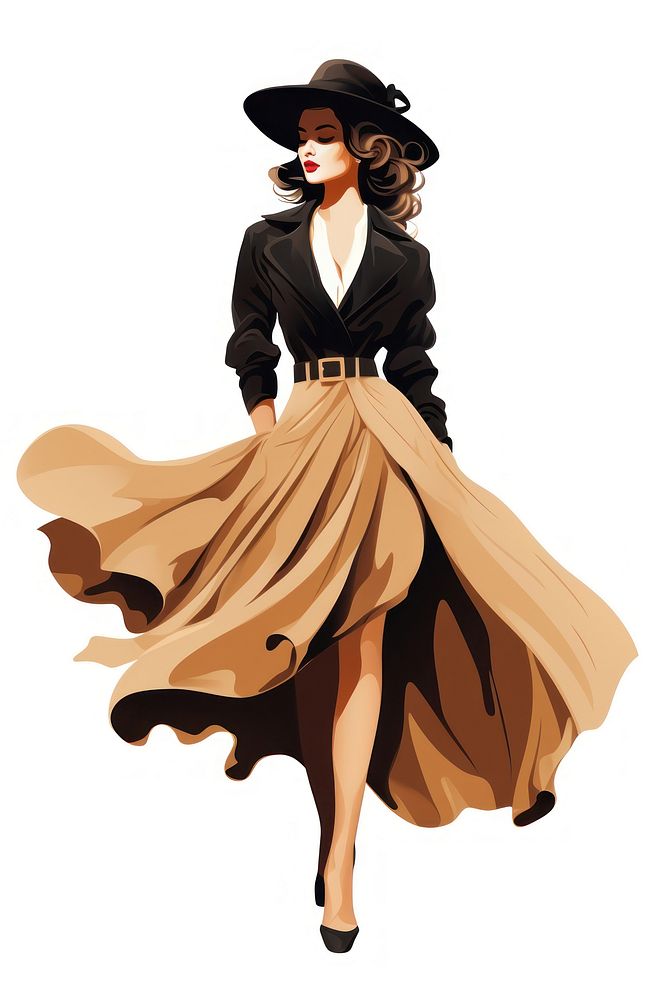 Fashion drawing dress white background. AI generated Image by rawpixel.
