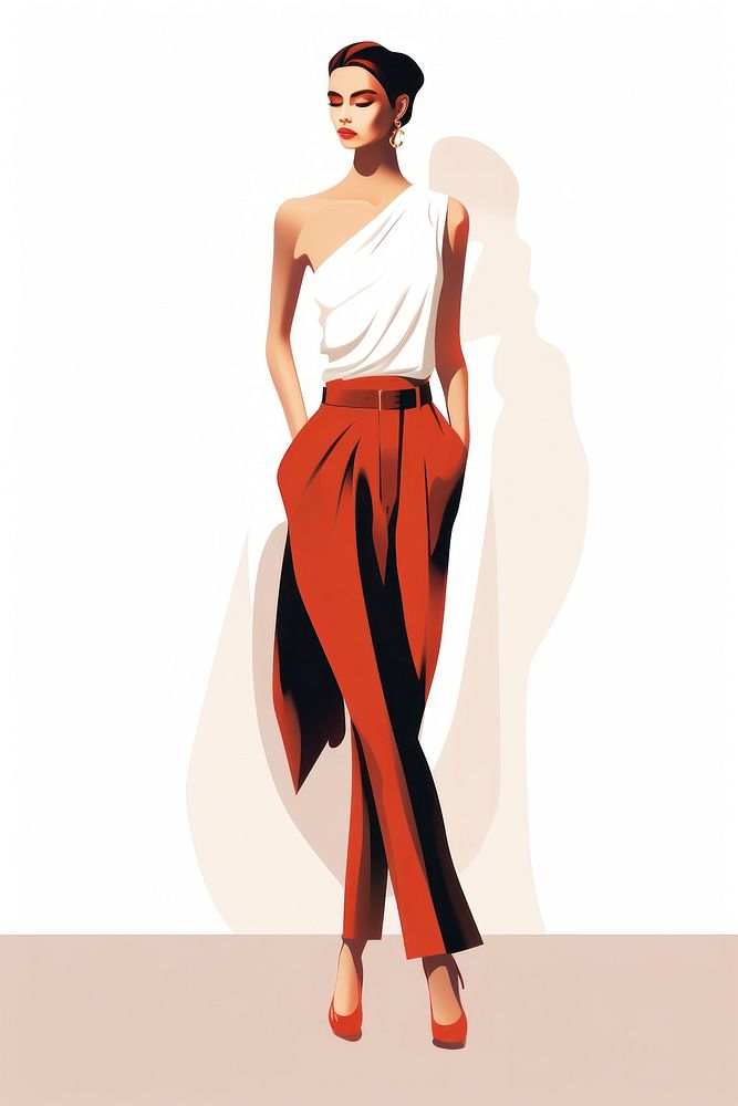 Fashion drawing adult dress. AI generated Image by rawpixel.