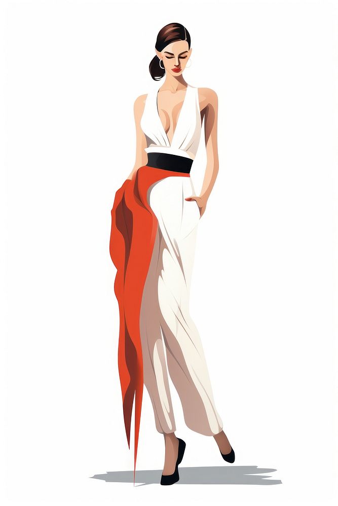 Fashion drawing adult dress. AI generated Image by rawpixel.