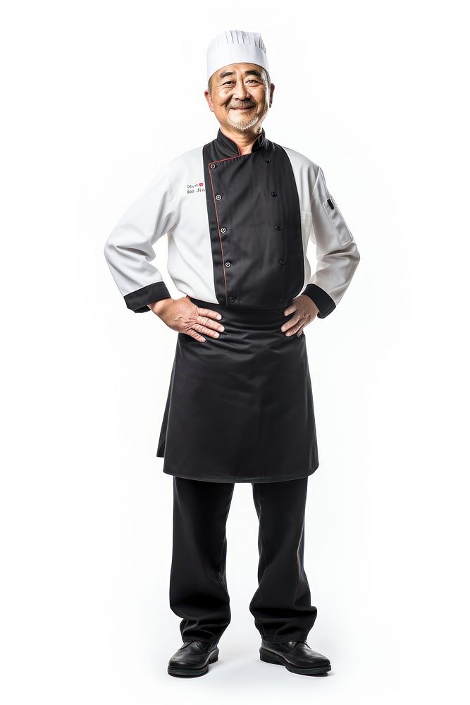 Chef adult white background happiness. 