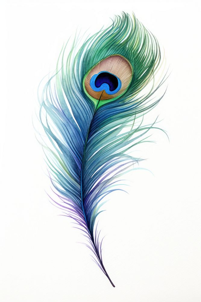 Feather peacock drawing pattern. AI | Free Photo Illustration - rawpixel