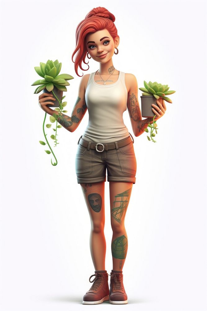 Plant holding cartoon shorts. AI generated Image by rawpixel.