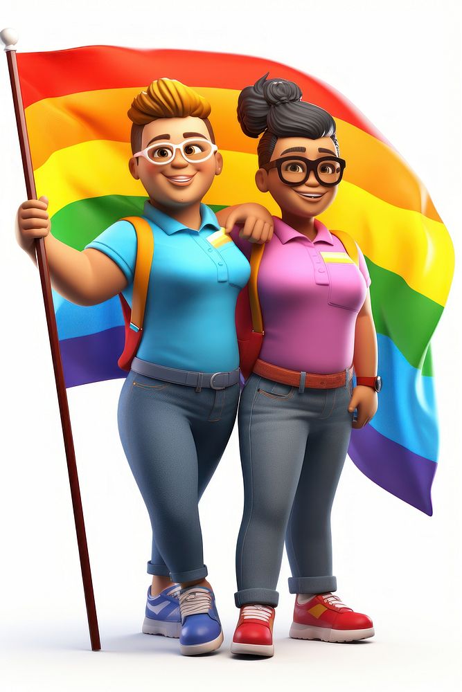 Cartoon rainbow adult flag. AI generated Image by rawpixel.