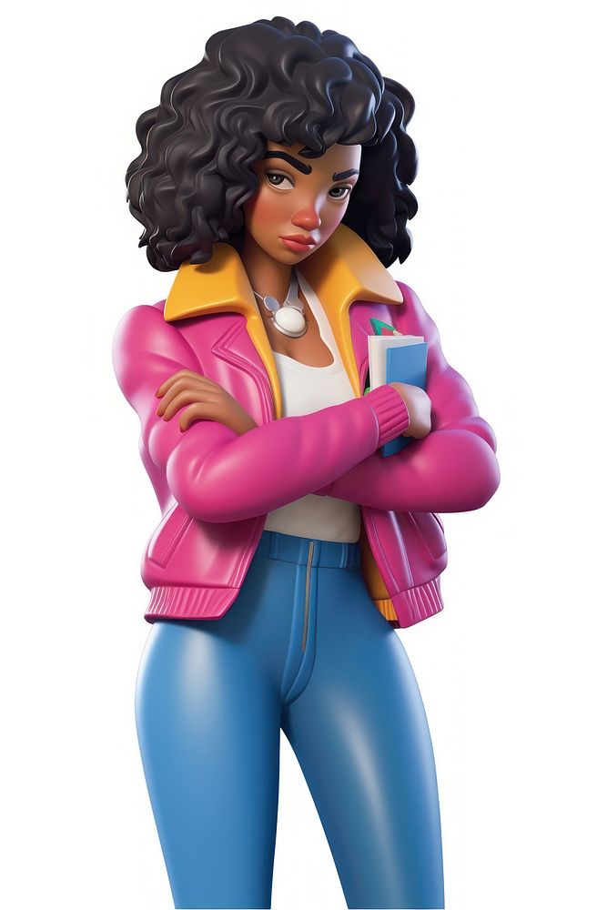 Jacket women toy white background. AI generated Image by rawpixel.
