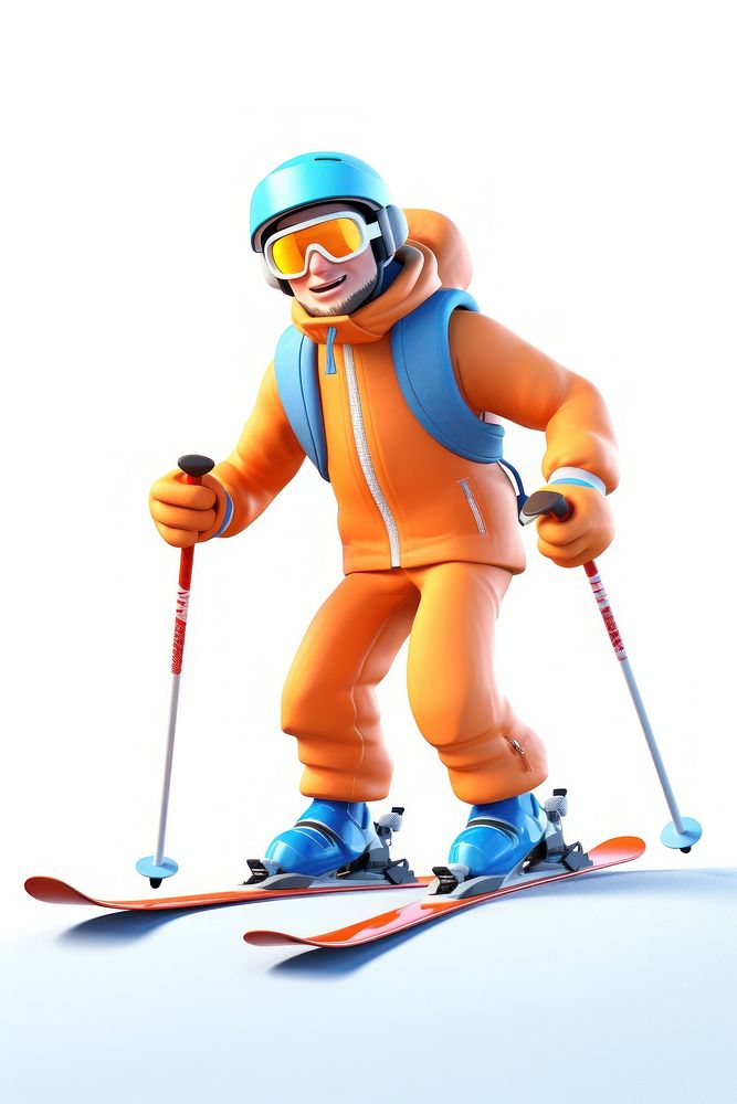 Skiing recreation cartoon sports. AI generated Image by rawpixel.