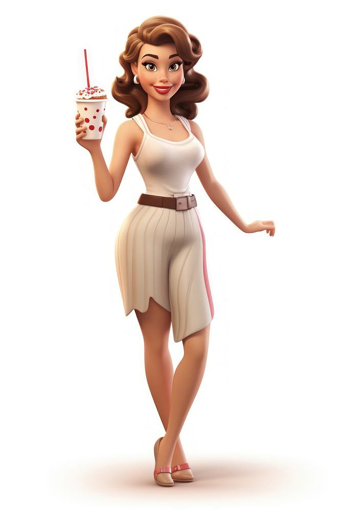 Cartoon adult women milk. AI generated Image by rawpixel.