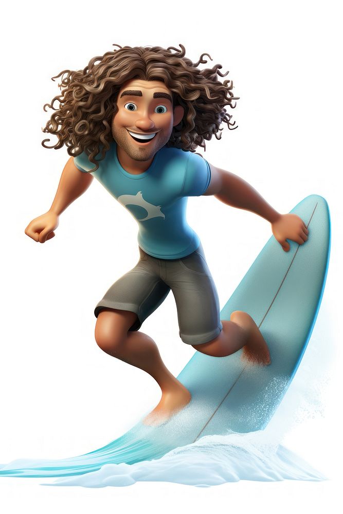 Surfing cartoon sports toy. AI generated Image by rawpixel.