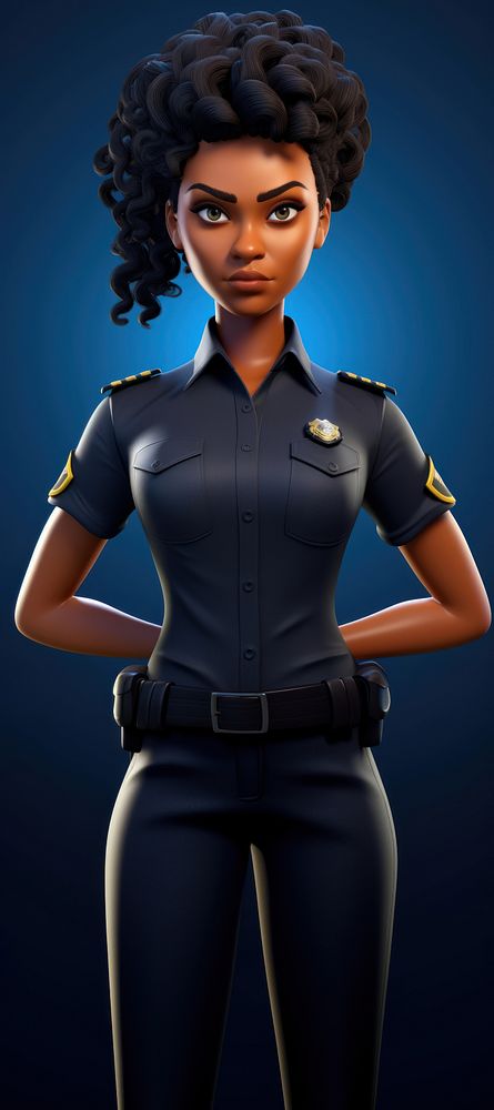 Security serious cartoon female. AI generated Image by rawpixel.