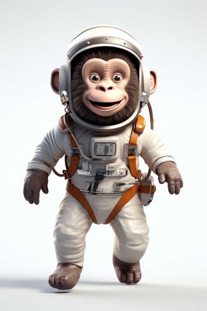 Chimpanzee astronaut cute baby. AI generated Image by rawpixel.