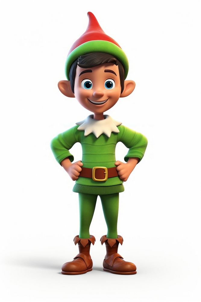 Cartoon toy elf white background. AI generated Image by rawpixel.