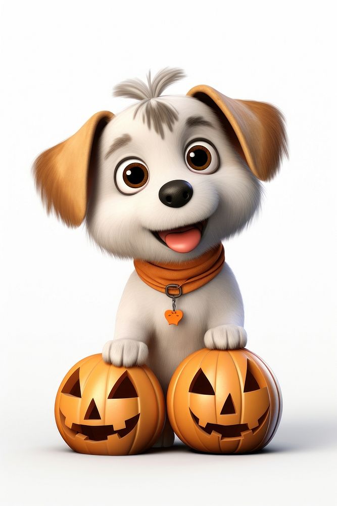 Halloween cartoon cute dog. AI generated Image by rawpixel.