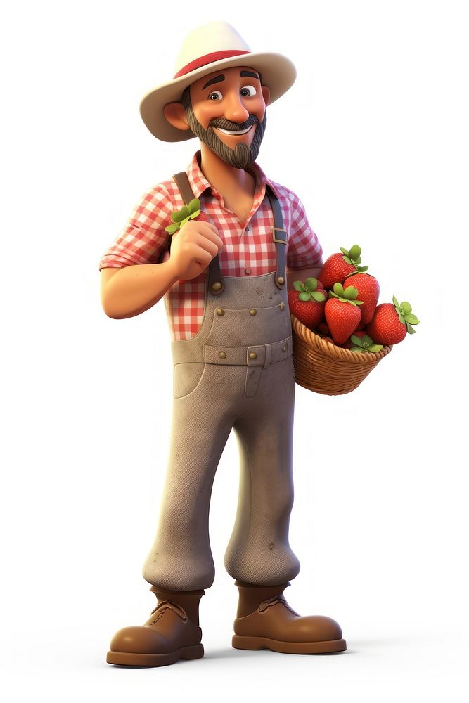 Portrait holding cartoon farmer. AI generated Image by rawpixel.