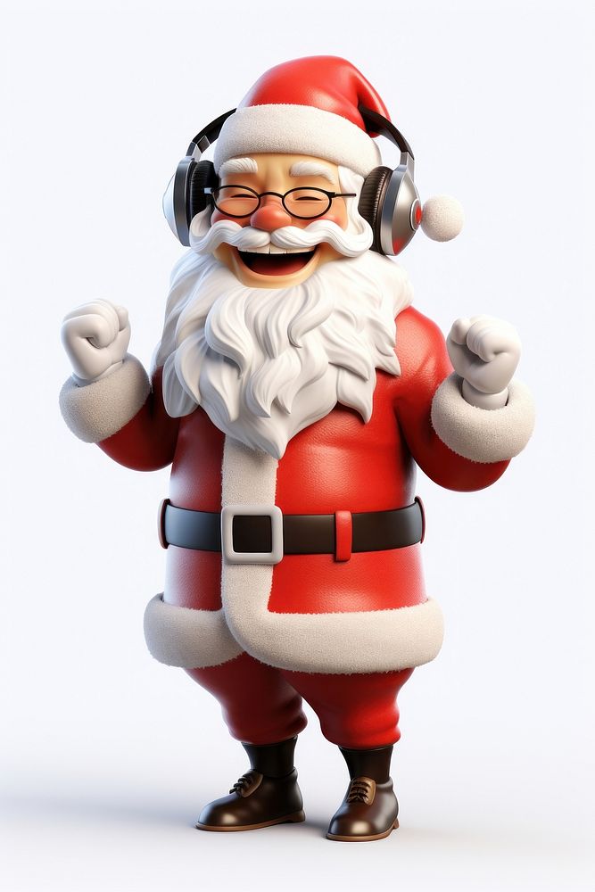 Listening cartoon white background santa claus. AI generated Image by rawpixel.