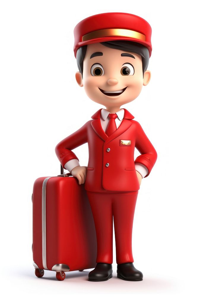 Suitcase luggage cartoon red. AI generated Image by rawpixel.
