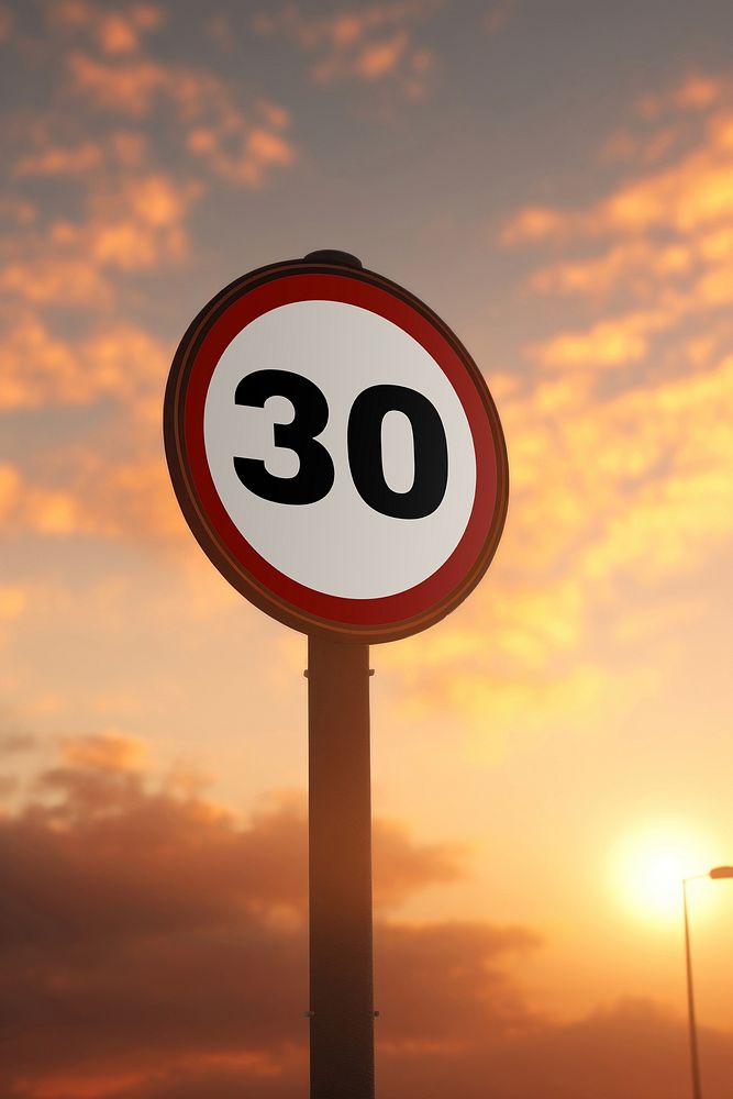 30 Speed limit, traffic sign