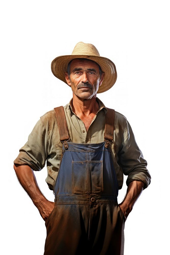 Portrait farmer adult white background. AI generated Image by rawpixel.