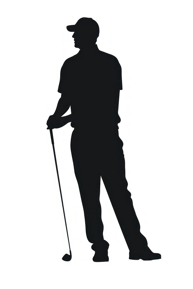 Silhouette golf standing sports. AI generated Image by rawpixel.
