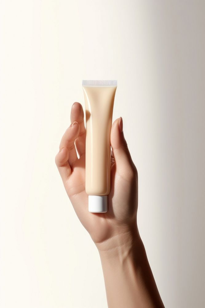 Cosmetics holding milk hand. AI generated Image by rawpixel.