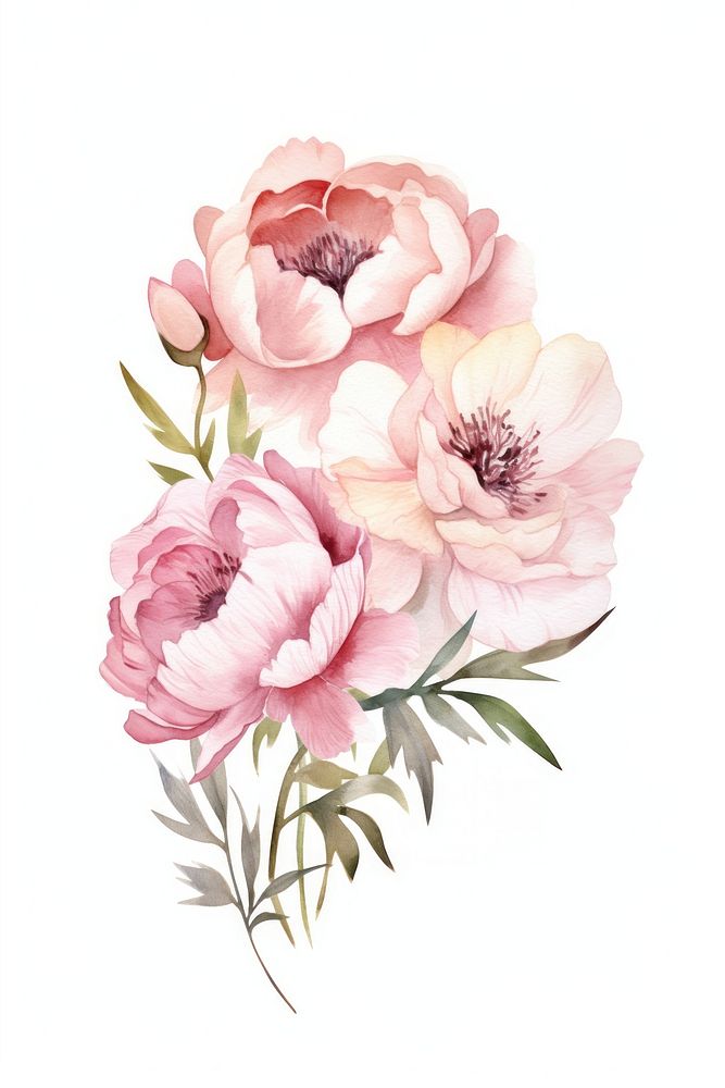 Flower plant rose white background. AI generated Image by rawpixel.