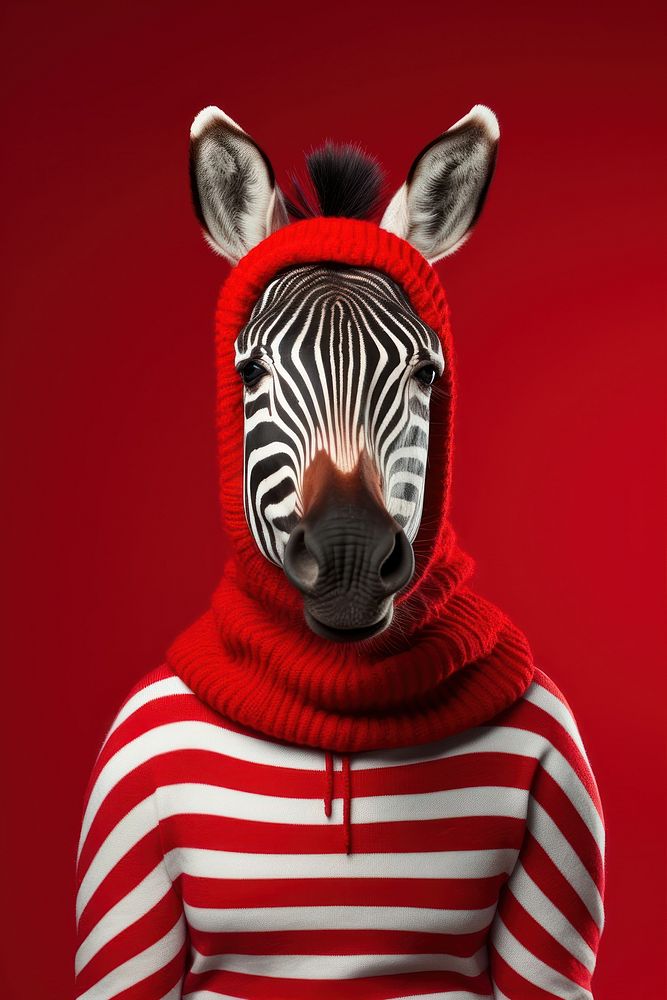 Zebra wildlife portrait sweater. AI generated Image by rawpixel.