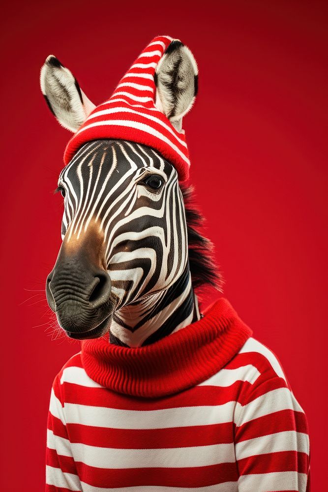 Zebra wildlife portrait mammal. AI generated Image by rawpixel.