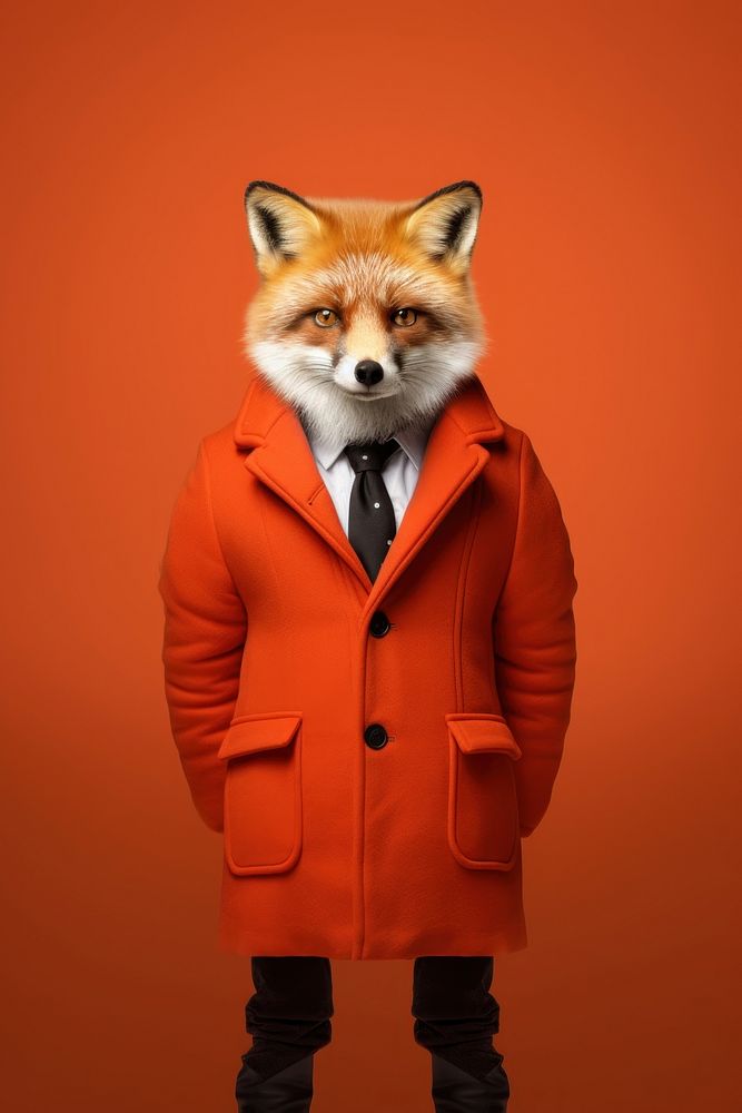 Coat fox wildlife portrait. 