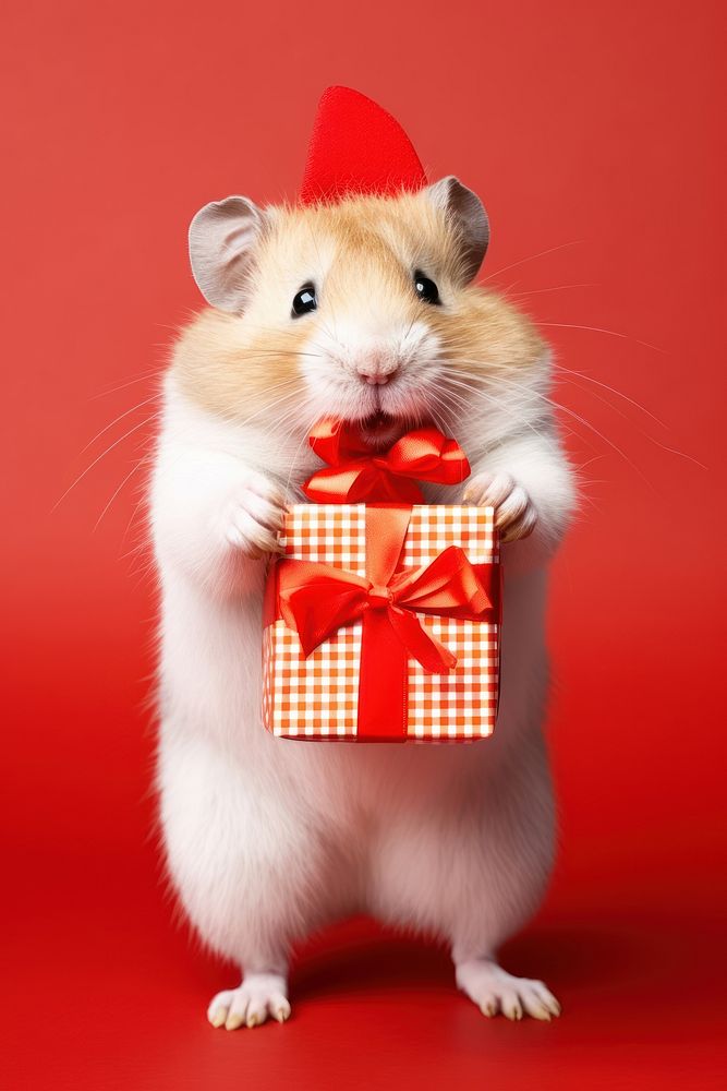 Hamster christmas portrait rodent. AI generated Image by rawpixel.