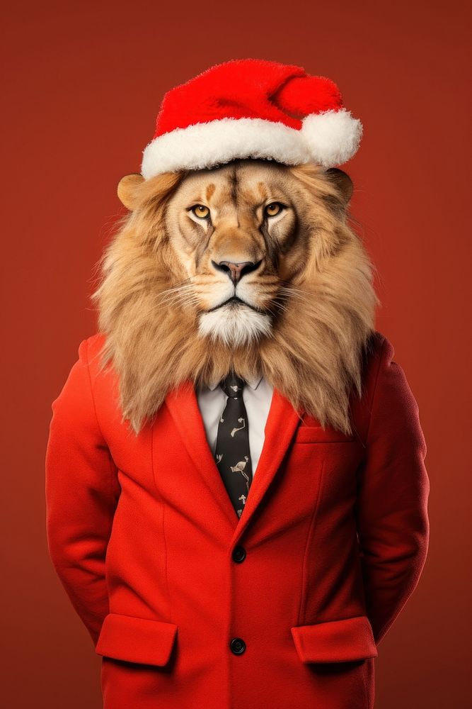 Christmas portrait mammal animal. AI generated Image by rawpixel.