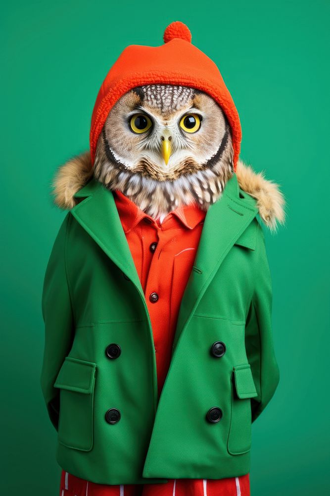 Portrait coat owl animal. AI generated Image by rawpixel.
